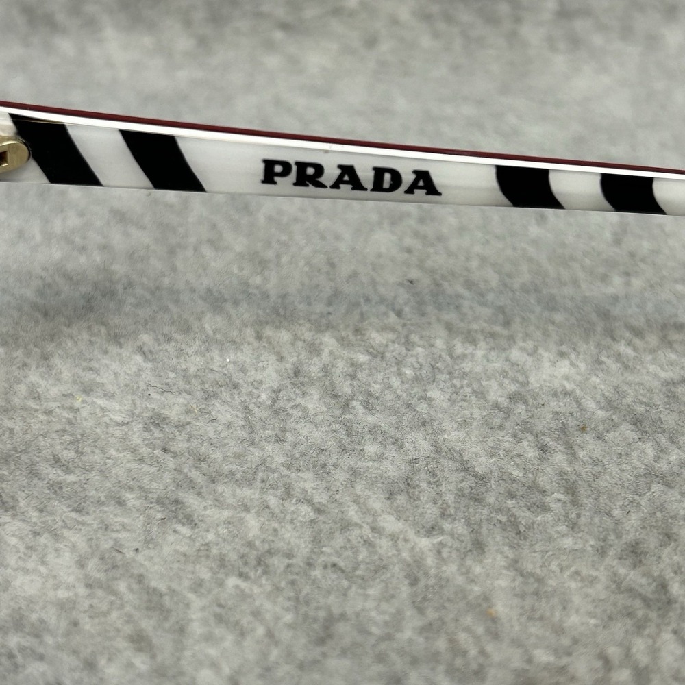 Prada Pr 10xv Red Rectangular Eyeglass Frames Bla… - image 5